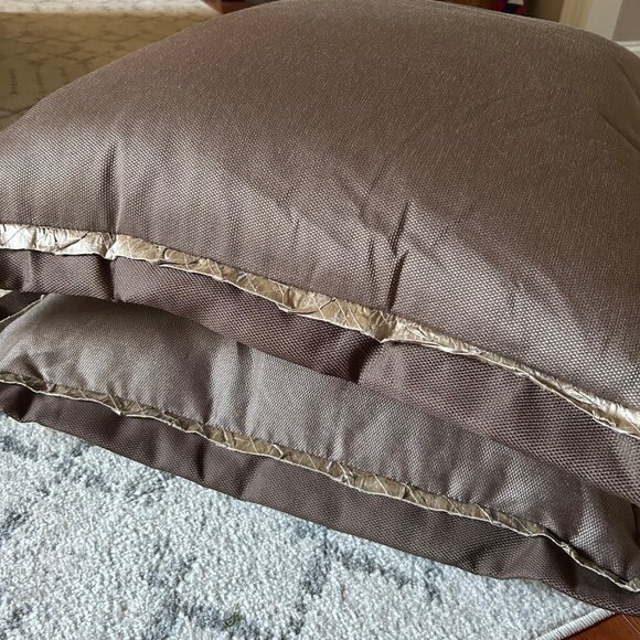 Eastern Accents Lot of 2 Extra Large Pillows Cover & Insert Brown 27” x 27” - Picture 3 of 5